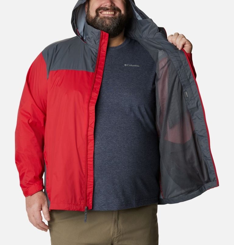 Men's Columbia Glennaker Lake Rain Jackets Red | Plus Size CA-I5834